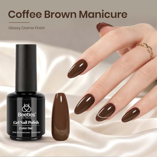 Beetles Brown Gel Nail Polish - Coffee o’ Clock - 15ML Dark Brown