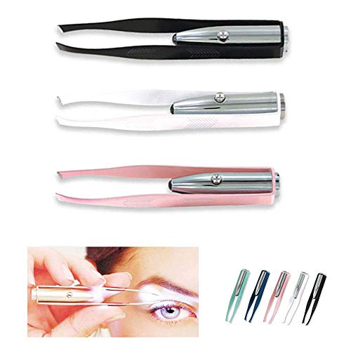LED Light Tweezers - Stainless Steel Hair & Eyelash Removal
