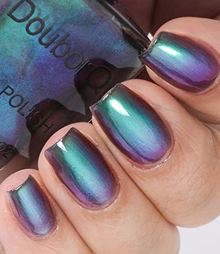 AILALUO Blue Chrome Holographic Nail Polish 0.06 Fl Oz - Color-Shifting & Long-Lasting