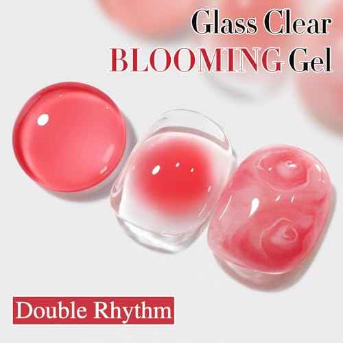 Double Rhythm 2 Pcs 0.5 Oz Blooming Gel Nail Polish Set 15 ml Spreading Effects Clear Gel Nail Polish Kit Nail Art Salon DIY (Bloom Clear)