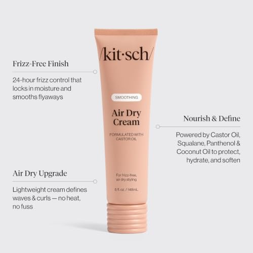 Kitsch Smoothing Air Dry Hair Cream - Frizz Control Styling Cream, 5 oz