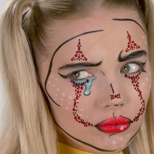 Face Gems Jewels Temporary Tattoos for Halloween