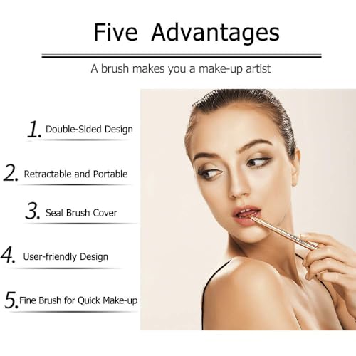 Gold Retractable Lip Brush | Double-Ended Makeup Brush