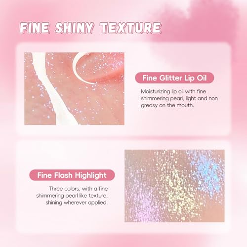 HOSAILY Face Highlighter & Lip Gloss Combo Set – Shimmer Palette