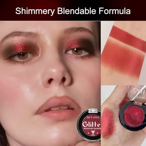 Afflano Single Red Eyeshadow Palette - Duo Chrome Shimmer