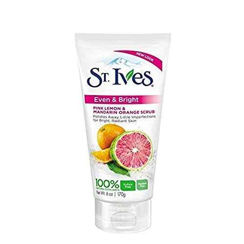 St. Ives Even & Bright Face Scrub Pink Lemon and Mandarin Orange 6 oz (Pack of 12)