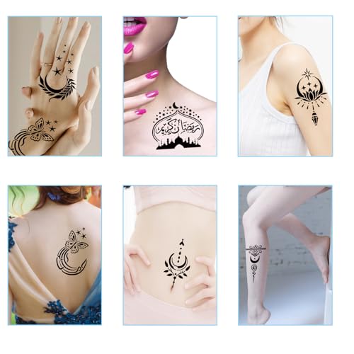 Henna Tattoo Stencils Kit, 16 Sheets for Hands & Body
