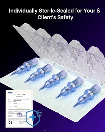 Neebol 50PCS Tattoo Cartridge Needles Mixed Set #12 - Sterilized