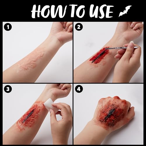 Halloween SFX Makeup Kit with Scar Wax, Fake Blood & Face Paint