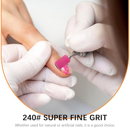 240 Grit Nail Sanding Bands - 400 Pcs with 2 Nail Drill Bits