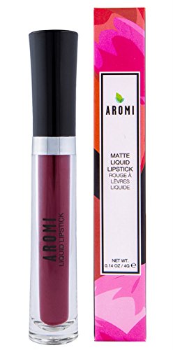 Aromi Maroon Burgundy Liquid Lipstick | Bordeaux Wine Lip Color with Blue Undertones, Vegan, Cruelty-free, Waterproof, Long-lasting (Red Dahlia)