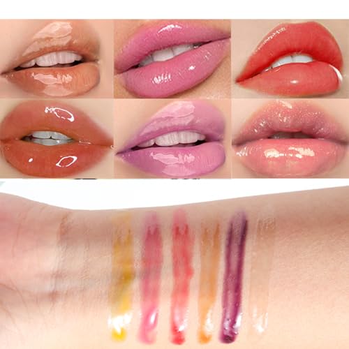 Vivipop Lip Oil Set - 6 Tinted Colors Plumping Hydrating