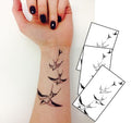 Swooping Swallows Temporary Tattoo – 4x2.5" Flying Bird Design