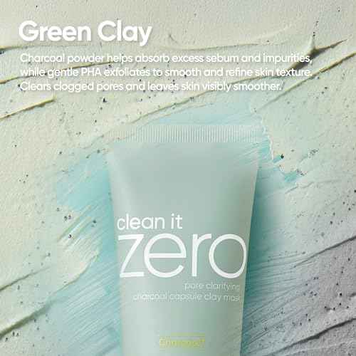 BANILA CO Clean It Zero Charcoal Capsule Pore Polish Mask | Gentle Exfoliating Facial Polish with Charcoal PHA Capsules & Green Clay | Korean Skincare for Oily & Sensitive Skin (100g / 3.53 oz)