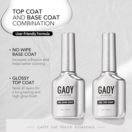 GAOY Nail Dehydrator & Primer with Gel Top Base Coat 16ml