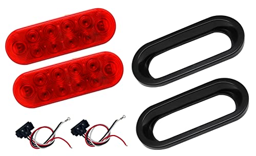 MAXXHAUL 80684 6" LED Submersible Oval LED Stop/Turn Trailer Tail Light, 2 Pack