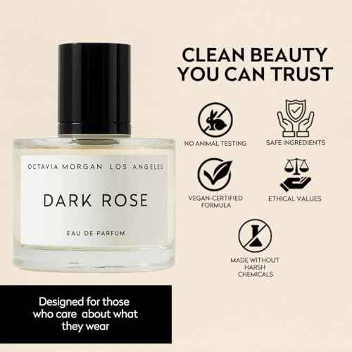 OCTAVIA MORGAN DARK ROSE Eau de Parfum ? Bold Floral Fruity Woody Fragrance for All | Long-Lasting Gender-Inclusive Scent with Pink Peppercorn, Black Rose & Plum | 50ML