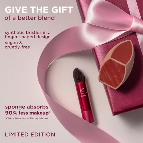 Real Techniques Makeupsaver Duo 2 Piece Gift Set, Limited Edition Brush & Makeup Sponge Kit for Foundation, Stocking Stuffer, Vegan & Cruelty-Free Makeup Tools