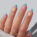 BTArtbox Blue Mojito Press On Nails - Short Almond 32Ct Kit