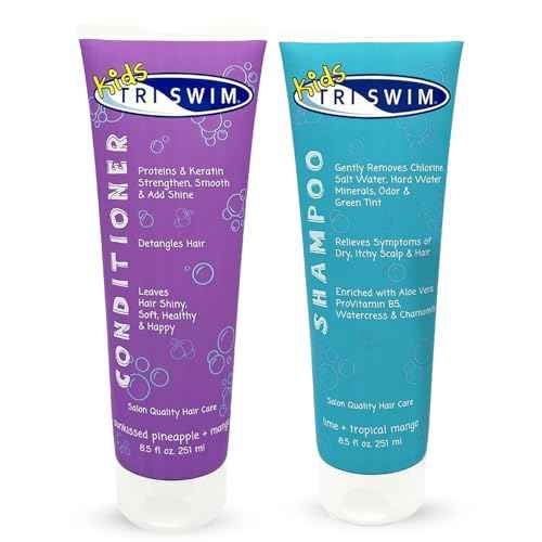 TRISWIM Kids Shampoo & Conditioner Set ? 8.5oz Each | Removes Chlorine, Salt Water, Hard Water | Hydrates, Detangles, Restores | Helps Build Strong and Healthy Hair | For Everyday Use