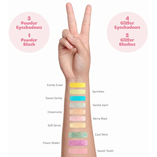 Glitter Makeup Palette for Kids - 10 Color Eyeshadow & Blush Set