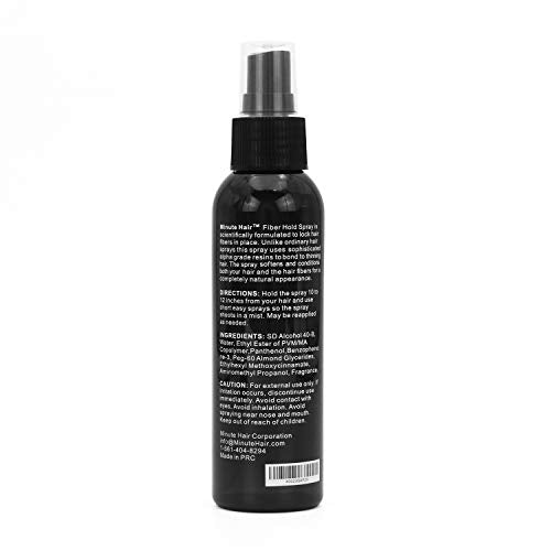 Fiber Lock Holding Hair Spray By Minute Hair - Best Fiber Lock Holding Spray On The Market. Used To Lock Hair Fibers In Place. Amazing Price.