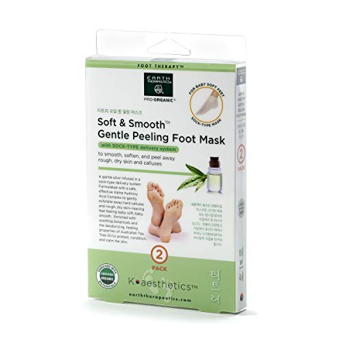 Earth Therapeutics Gentle Peeling Foot Mask - Soft & Smooth (2 Pairs)
