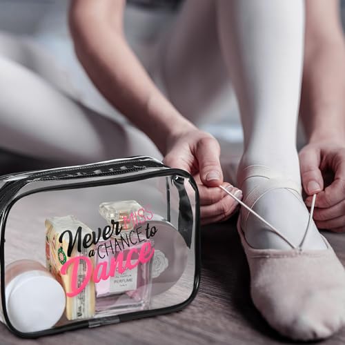 Abbylike 24 Pcs Cheer Gifts Cosmetic Bag 7 x 4.7 x 2.4'' Makeup Bag Cosmetic Toiletry Zipper Pouch Clear Zipper Case for Cheerleaders Women(Dance)