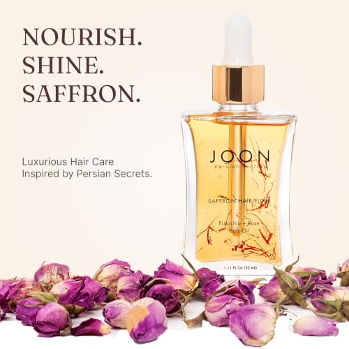 Joon Rose Saffron & Pistachio Hair Oil Elixir - 1.11 Fl Oz | Nourishing & Frizz Control