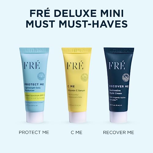 FR? Deluxe Mini Set ? Travel-Size Clean Skincare Essentials with C ME Serum, Reef-Safe, Vegan, For Face & Body