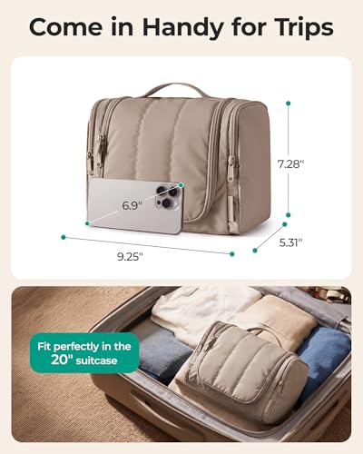 BAGSMART Women's Travel Toiletry Bag - Water-Resistant & Hanging