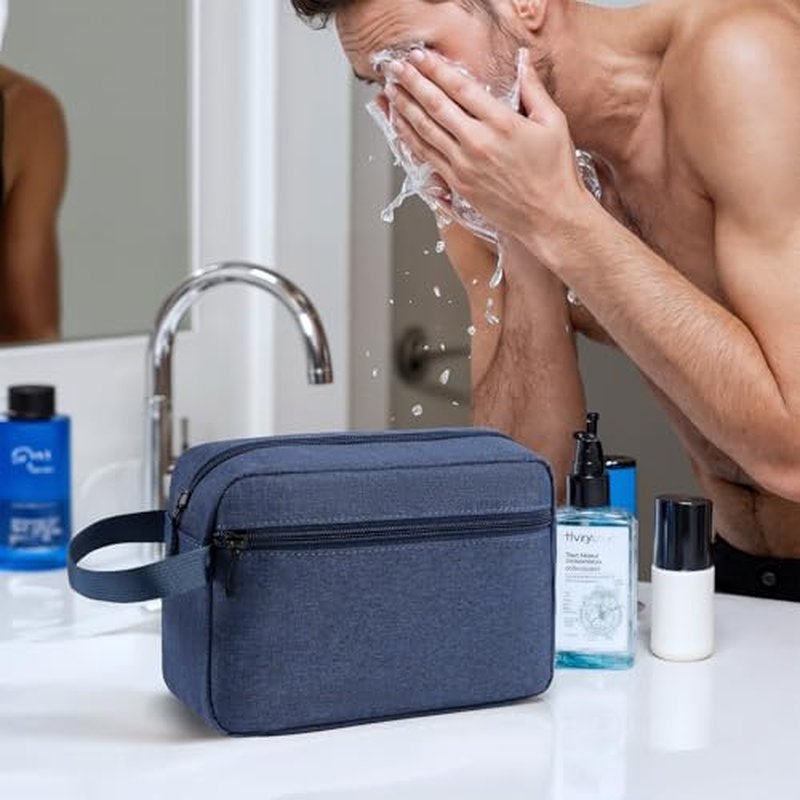 Water-Resistant Travel Toiletry Bag with Carry Handle - Compact Cosmetic Organizer for Men & Women