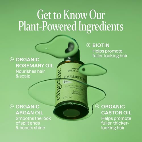 Cliganic Rosemary Hair Oil with Biotin & Jojoba - Nourishing Scalp & Damage Repair Serum, 2 Fl Oz