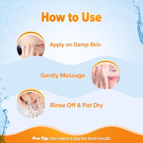 Aqualogica Glow+ Smoothie Face Wash | with Vitamin C & Papaya | Gently Cleanses Dirt & Impurities | Helps Reveal Healthy Glowing Skin | 3.38 Fl Oz/100ml