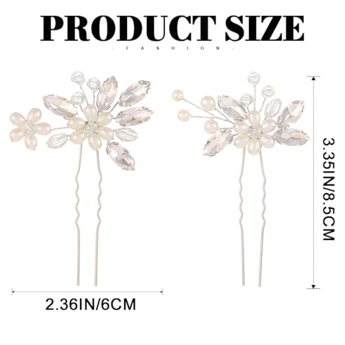 Pearl Wedding Hair Clips - Bridal Updo Pins (2-Piece Set)