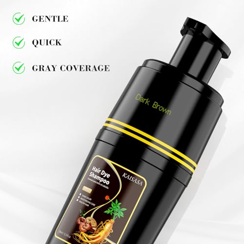 Dark Brown Hair Dye Shampoo 3-in-1 for Grey Coverage
