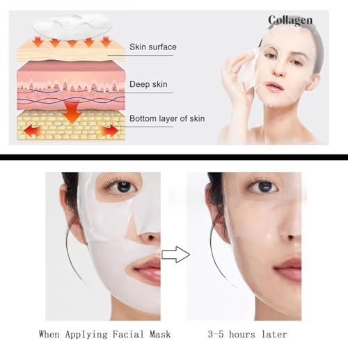 Deep Collagen Anti-Wrinkle Lifting Overnight Mask,Facial Sheet Masks With Low Molecular Weight Collagen for Lifting, Firming and Moisturizing(5pcs/1box)