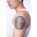 Temporary Tattoos Wolf Pack for Men Waterproof America Traditional Geometric Shapes Small Long Lasting Black Green (2 Sheets)