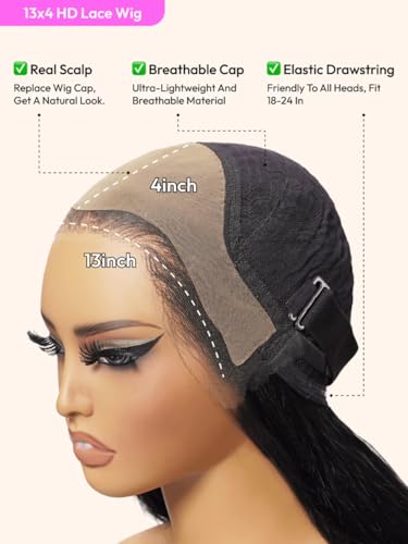 UNICE 18-Inch Glueless HD Lace Front Wig - Loose Wave with Bangs