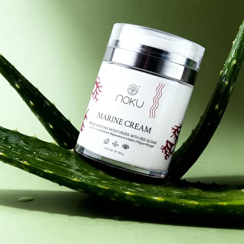 Noku Marine Cream 100ml ? Ultra-Hydrating Anti-Aging Moisturizer for Men & Women | Red Algae, Vegan Collagen & Argireline Peptides | Airless Jar, Vegan, Cruelty-Free, EWG VERIFIED