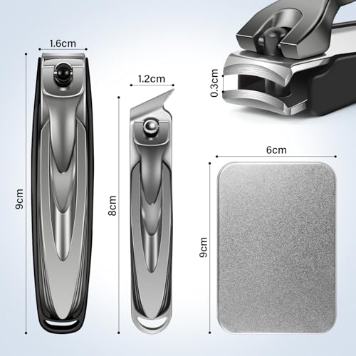 2024 Upgrade Nail Clipper with Catcher - No Splash Nail Clipper Gifts for Men Women, Mess Free Self Collecting for Toenail & Fingernail, Comfort Grip Ultra Sharp Nail Cutter w Catching Storage