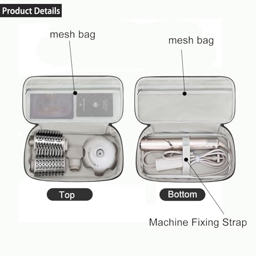 BUBM Double-Layer Carrying Case for Shark Flexstyle, Travel Case for Shark Flexstyle/FlexFusion, Portable Storage Organizer bag for Airwrap Styler/Supersonic Hair Dryer and Attachments,Black