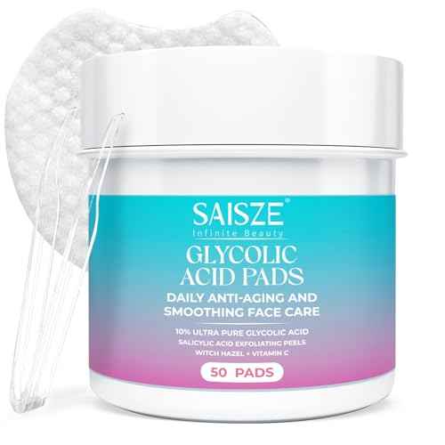 Glycolic Acid Pads for Face, Exfoliating Pads for Facial Radiance with Salicylic Acid, 50 Count