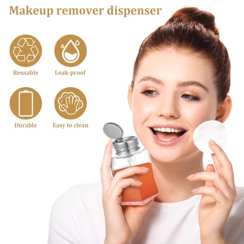 6oz Glass Push-Down Pump Dispenser for Acetone & Nail Polish