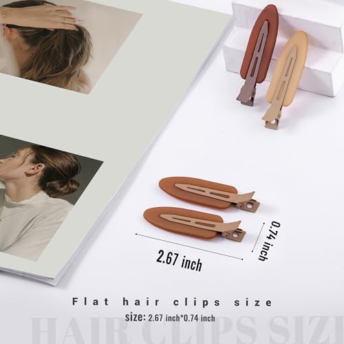 10 Pcs Creaseless Hair Clips - Flat Design for Styling & Makeup