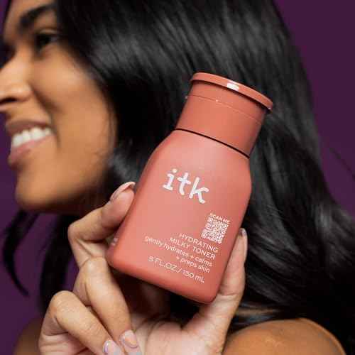 ITK Hydrating Hyaluronic Acid Milky Face Toner for Dry Skin + Redness with Green Tea + Squalane - Prep, Tone + Calm Skin for Women - Soothing Vegan Moisturizing Facial Toner - 5 oz.