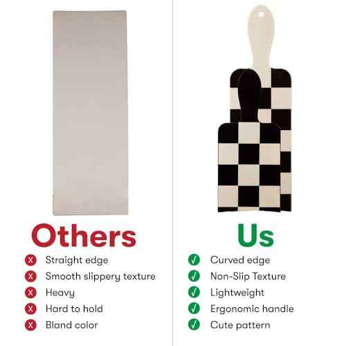 FRAMAR Checkered Balayage Board and Paddle Set - Long and Short Foil For Highlights, Highlighting Board, Hair Salon Supplies, For Enhanced Precision - 2 Pack - Cream and Black