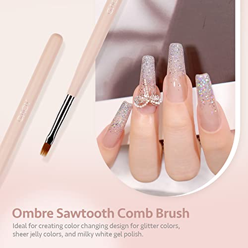 GAOY 8 Pcs Nail Art Brushes - Colored Nail Art Pens & Dotting Tools Set