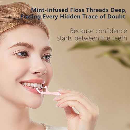 Double Line Dental Floss Picks, 85 Count Mint Flavor Flossers for Deep Cleaning, Upgraded Floss Picks with 2 Portable Travel Cases, Convenient for Cleaning Teeth On The Go, Flossing Sticks for Family