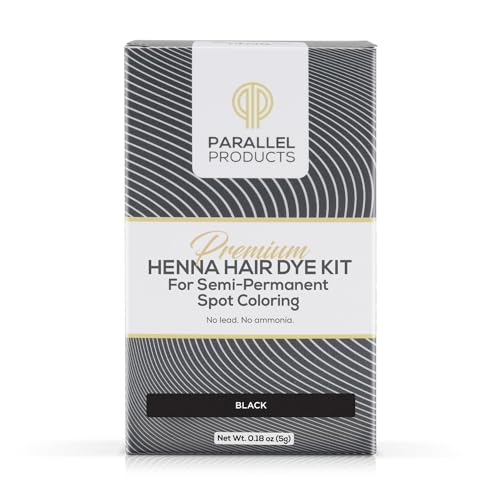 Parallel Products Black Henna Hair Dye Kit for Spot Coloring - 5g with Nourishing Oil & Application Tools